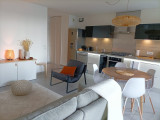 Cuisine et salon  - Appartement Le clos magnolia n°516 - Gières