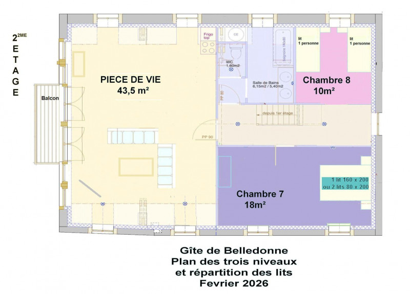 Deuxième étage plan avec couch - © Gîtes de France Deuxième étage plan avec couch