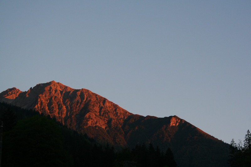 soleil couchant, vue du gîte